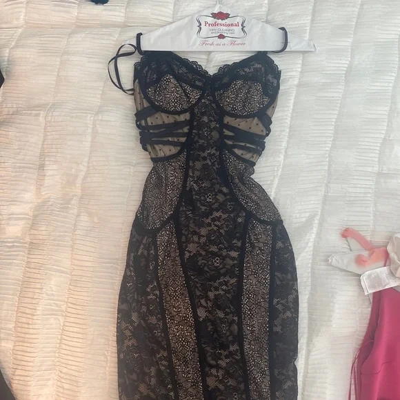 bebe | Dresses | Black Lace Bebe Dress | Poshmark